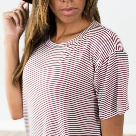 Jainy Stripe Top in Marsala - Picture 3 of 3